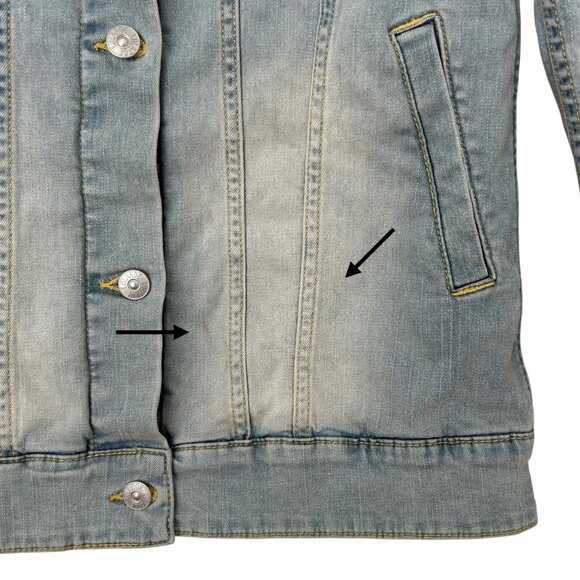 LuLaRoe Jaxon Light Wash Embroidered Denim Jacket (S) - Picture 13 of 15